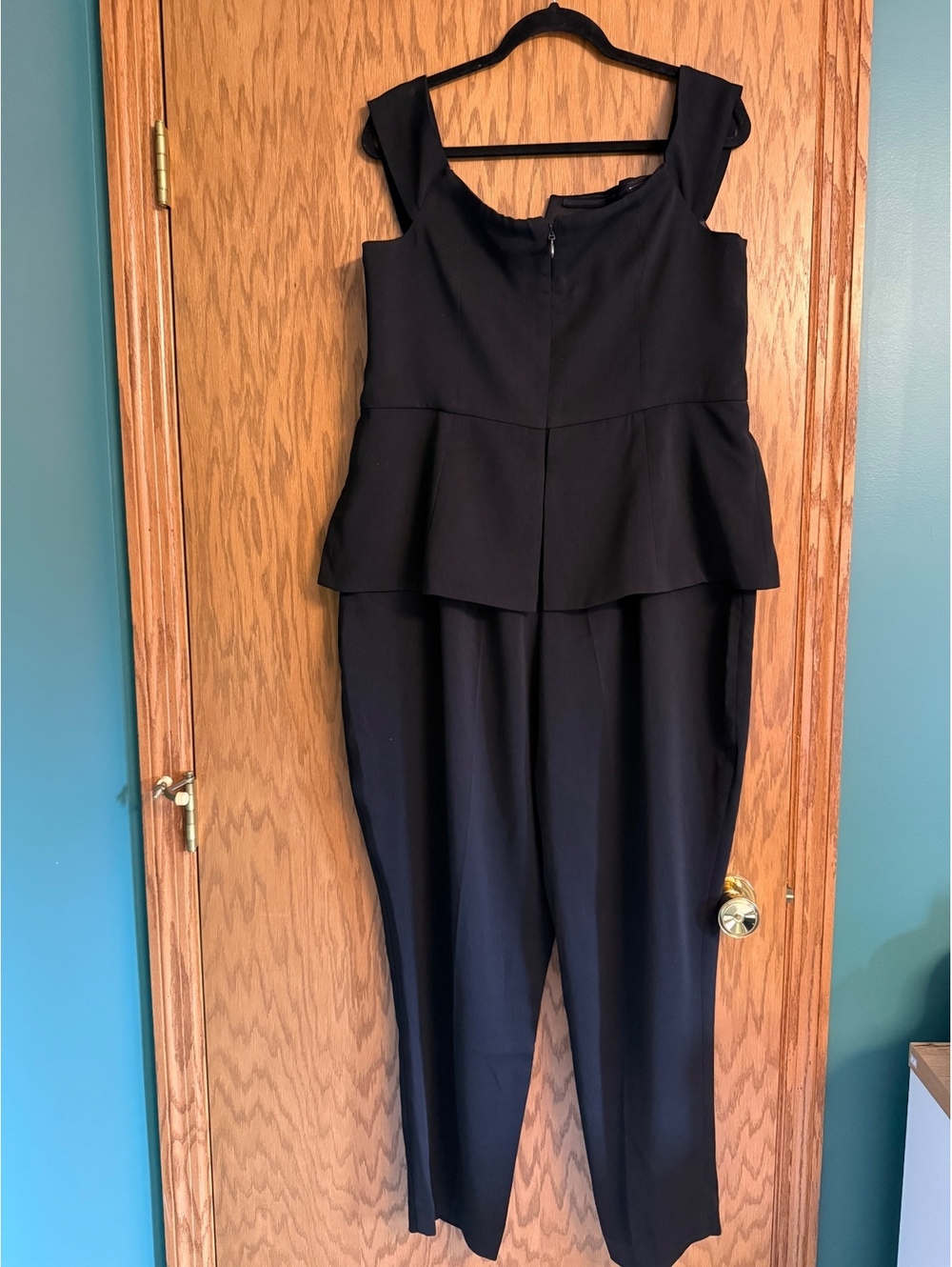 City Chic Sexy Off Shoulder Tux Jumpsuit Black Size 16 NWT - Picture 3 of 5